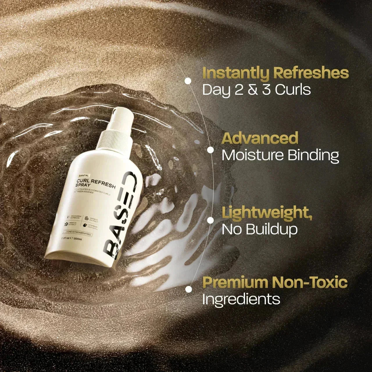 BASED Spray Refrescante para Rizos - vista lateral para hombres Reino Unido